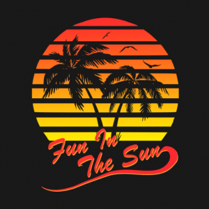 Fun In The Sun 80s Tropical Sunset T Shirt