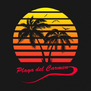 Playa del Carmen 80s Sunset T Shirt