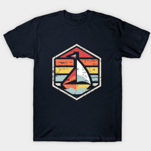 Retro Badge Sailboat T Shirt