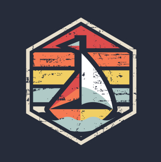Retro Badge Sailboat T Shirt