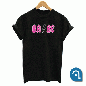 Babe acdc pink logo T Shirt