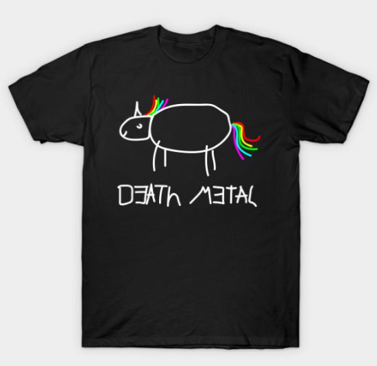 Death Metal rainbow unicorn T Shirt