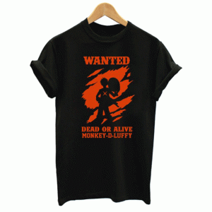 One Piece Wanted Dead or Alive Monkey D Luffy T Shirt