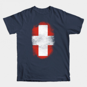 Swiss Flag Souvenir - Distressed Switzerland Design T Shirt
