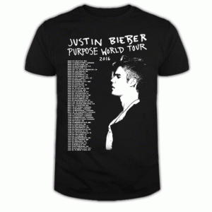 2016 Justin Bieber Purpose The World Tour T Shirt