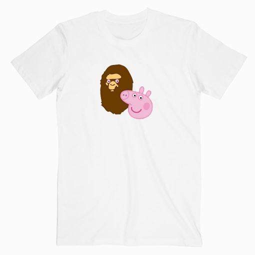 tenis Excretar falda A Bathing Ape Bape Head X Peppa Pig Parody T Shirt - Custom Tees Store