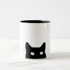 Black Cat Two-Tone Ceramic Mug, Funny Coffee Cup, Quote Mug, Funny Mug