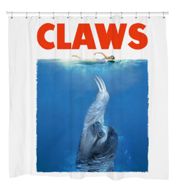 CLAWS Sloth Shower Curtain