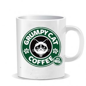 Grumpy cat starbucks Ceramic Mug
