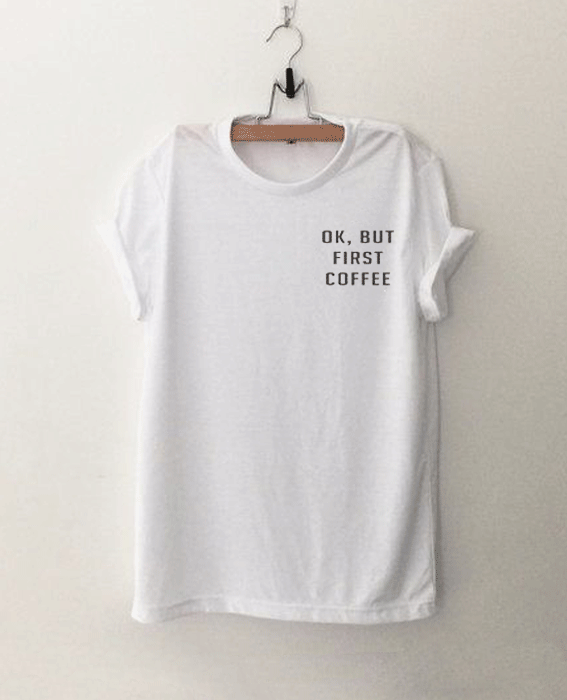 OK But First Coffee lover Pocket T Shirt