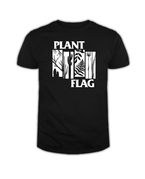 Plant Flag White Print T Shirt