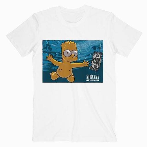 Bart Simpson Parody Nirvana Nevermind Music T Shirt