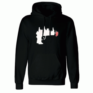 Gun Roses and City Art Unisex Hoodie