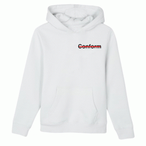 Never Conform Crossed Out Red Line U Hoodie