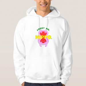 Frog-No-Hippo-White-Hoodie-For-Women-And-Men-Size-S-3XL