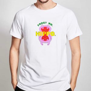 Frog-No-Hippo-White-T-Shirt-For-Women-And-Men-Size-S-3XL