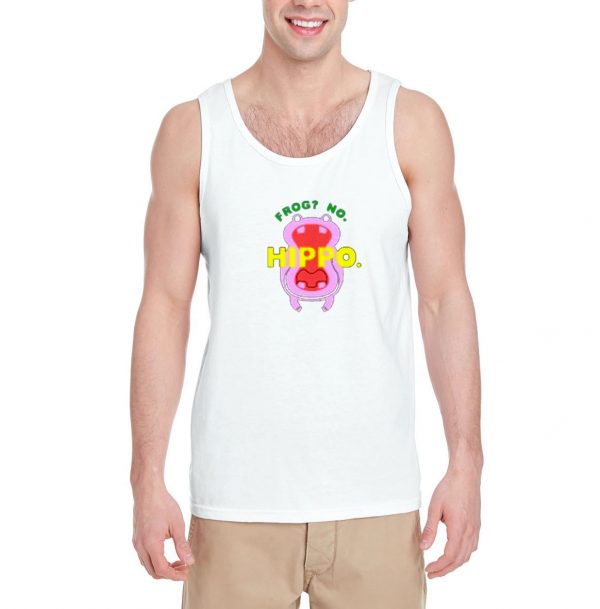 Frog-No-Hippo-White-Tank-Top-For-Women-And-Men-Size-S-3XL