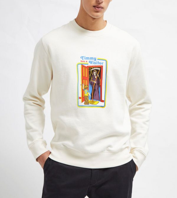 Timmy-has-a-Visitor-White-Sweatshirt-Unisex-Adult-Size-S-3XL