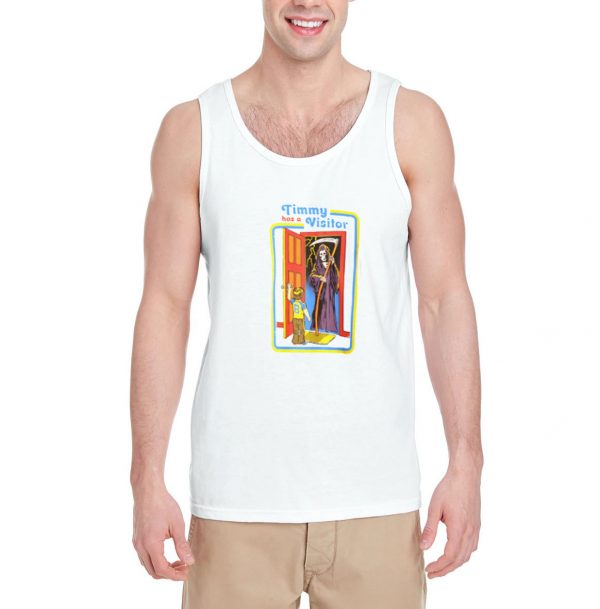 Timmy has a Visitor White Tank Top For Women And Men Size S 3XL