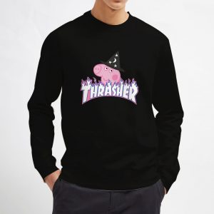 Peppa-Pig-Thrasher-Halloween-Sweatshirt-Black