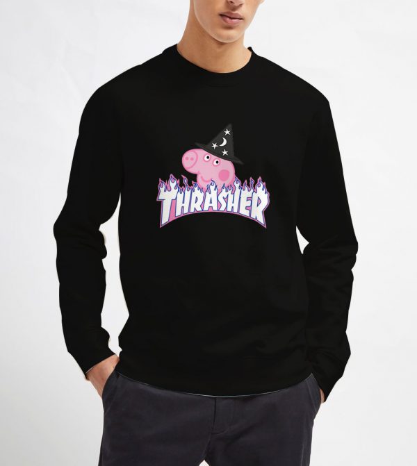 Peppa-Pig-Thrasher-Halloween-Sweatshirt-Black