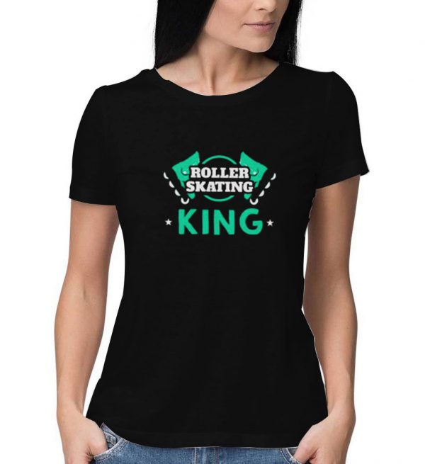 Roller Skating King T Shirt For Women And Men Size S 3XL Black