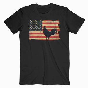 Vintage US Flag Cock Fight T-Shirt